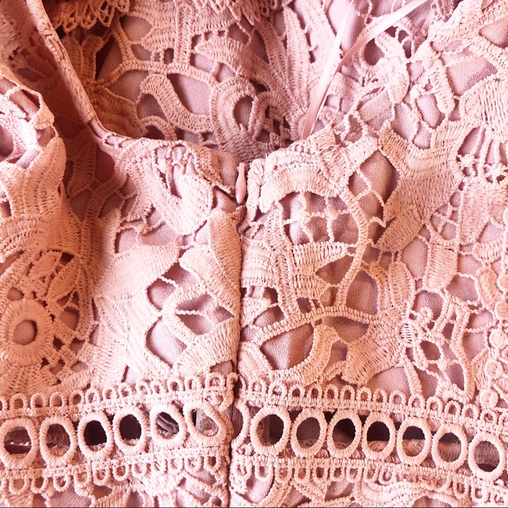Revolve J.O.A Open Back Pink Lace Mini Dress - Picture 8 of 8